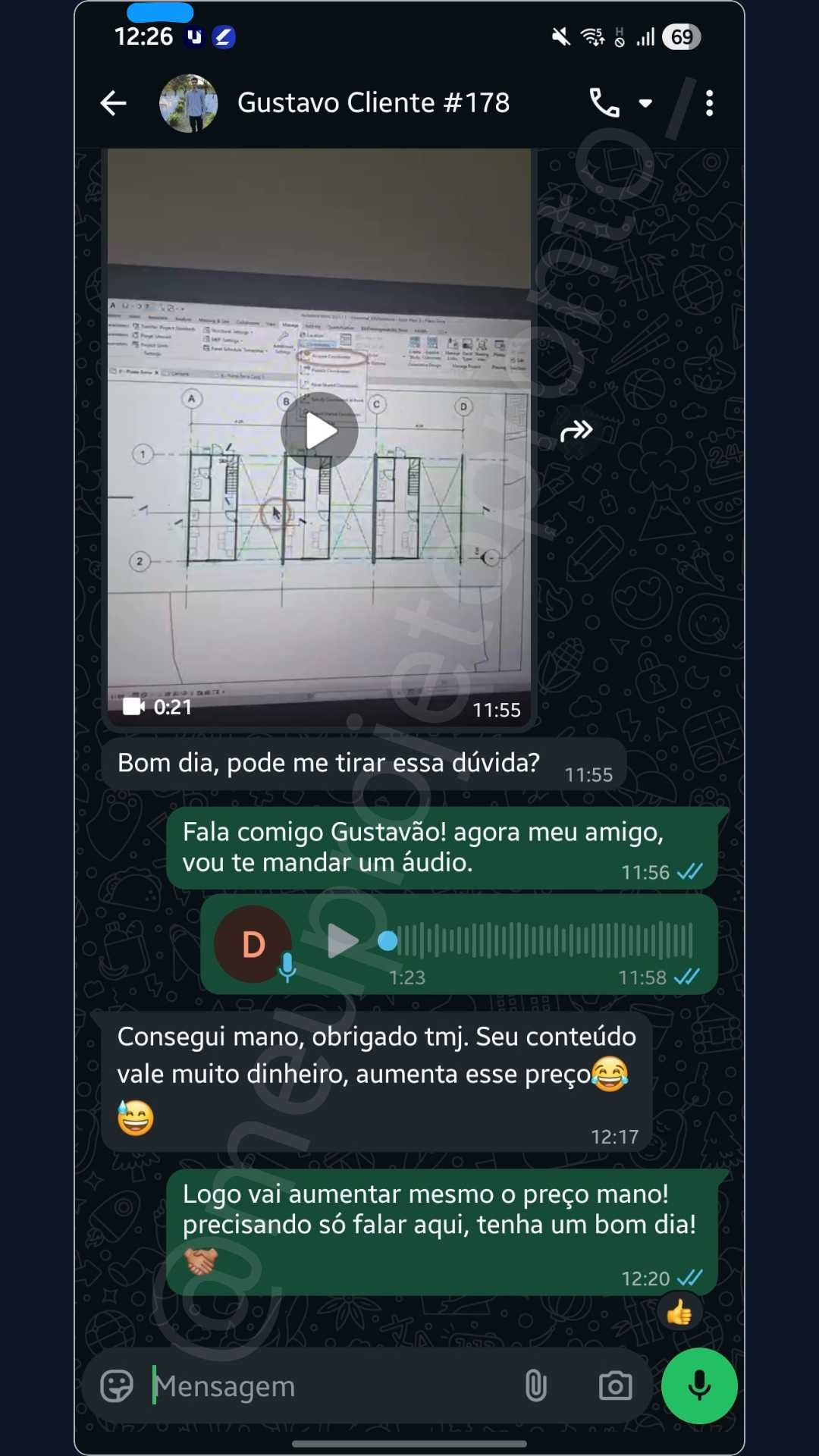 Depoimento de Gustavo - conteúdo vale muito dinheiro